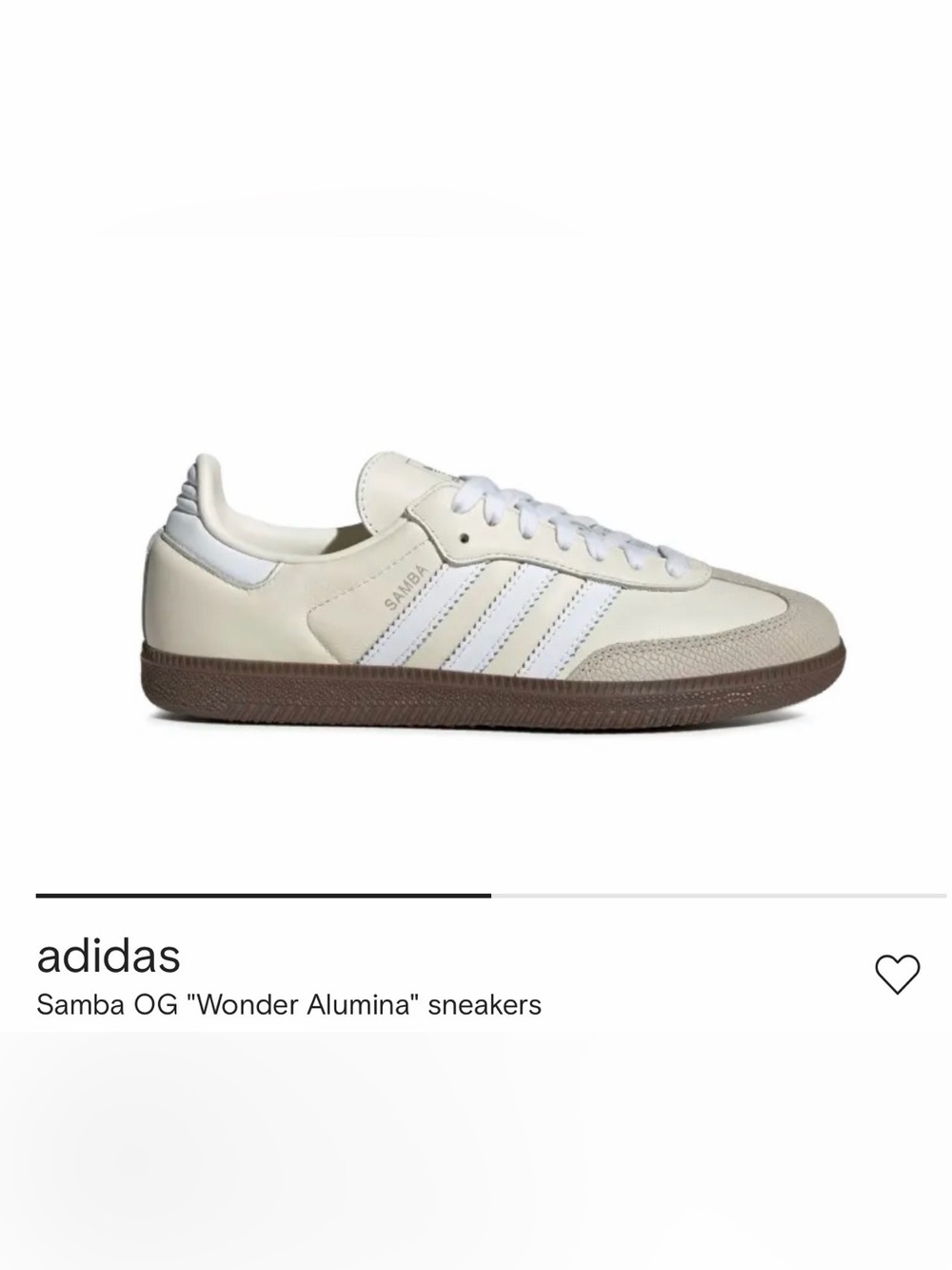 adidas Samba OG "Wonder Alumina" sneakers White & Gray Leather Sneakers